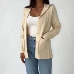 TALBOTS Shawl Collar Sweater Womens M Cardigan Vintage Ivory Pure Merino WOOL